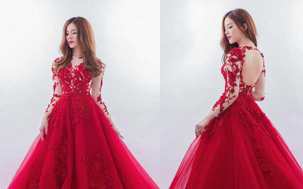 Váy cưới màu đỏ đẹp nhất cho cô dâu theo phong cách gợi cảm quyến rũ Bống  Maxishop
