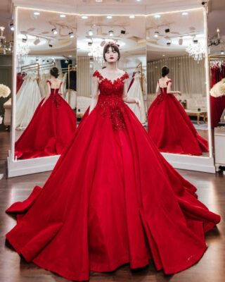25++ Mẫu áo dài cưới cô dâu màu đỏ đẹp được ưa chuộng nhất hiện